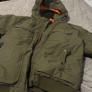 The North Face Black Jacket with Bold Orange Interior
